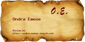 Ondra Emese névjegykártya